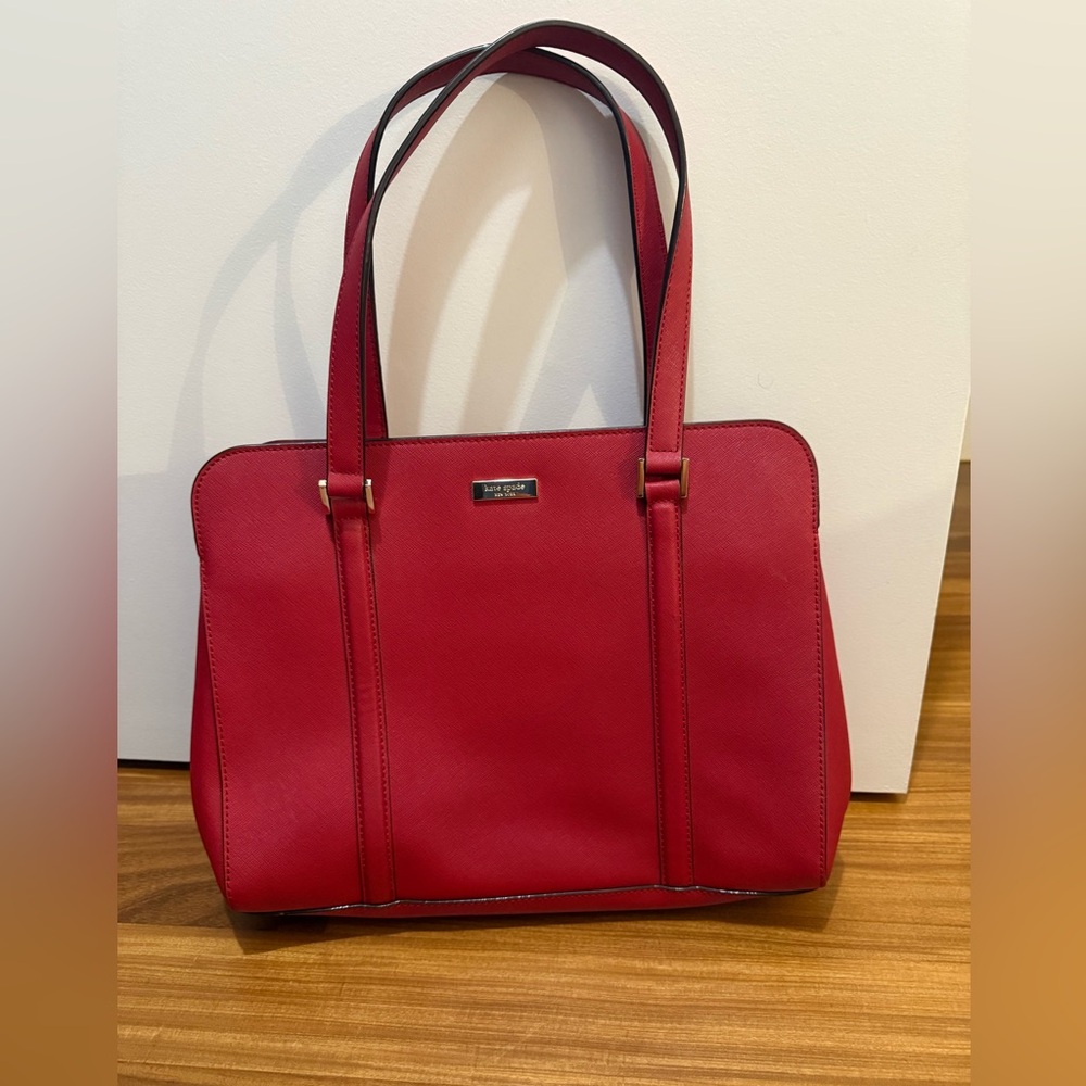 Beautiful red Kate spade tote bag.
